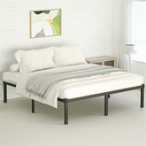 Klassischer Bettrahmen aus Eisen, Matratze unter dem Bett, Stauraum, kein Boxspringbett nötig, Einzelbett, Queensize, Kingsize, Schwarz